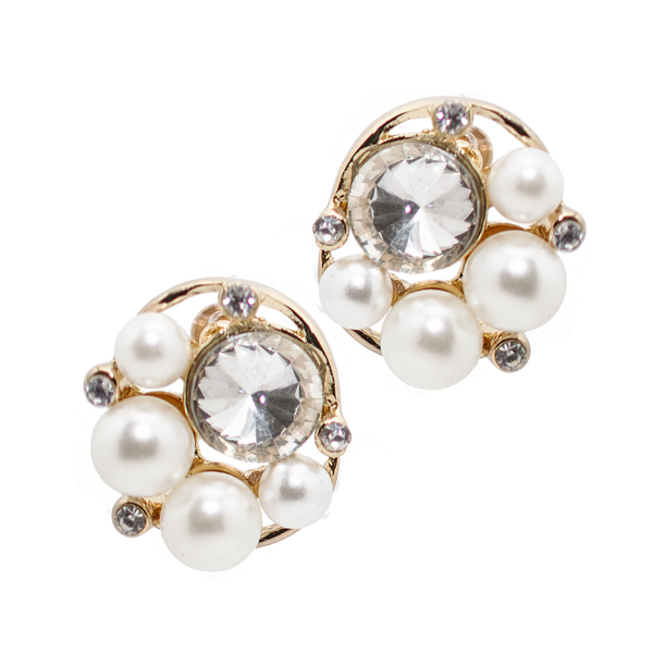 Pearl and Crystal Cluster Earrings Carnelian – Sun-and-Cee